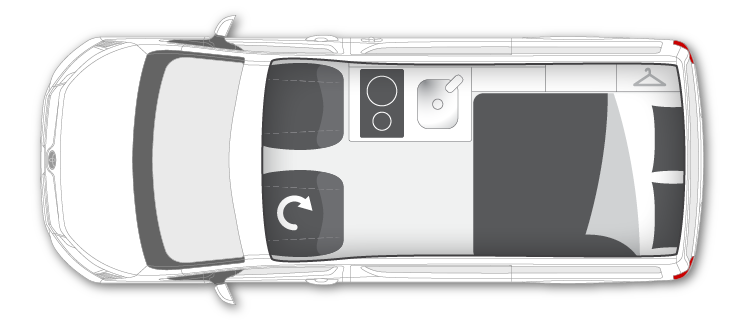 Night time plan for Frontline Toyota Hiace Vacationer layout